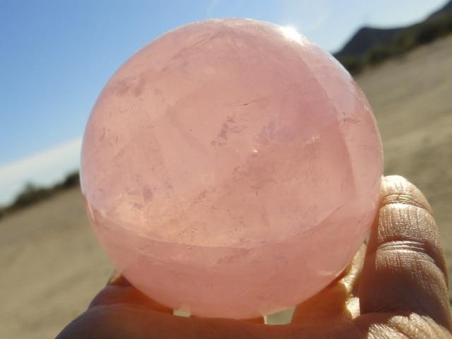Large Sweet Pink ROSE QUARTZ SPHERE - Earth Family Crystals