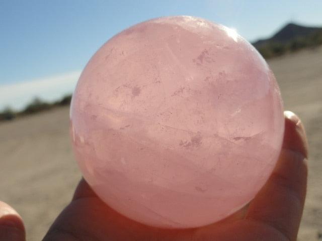 Large Sweet Pink ROSE QUARTZ SPHERE - Earth Family Crystals