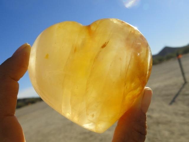 Golden HEMATOID QUARTZ Gemstone Heart - Earth Family Crystals
