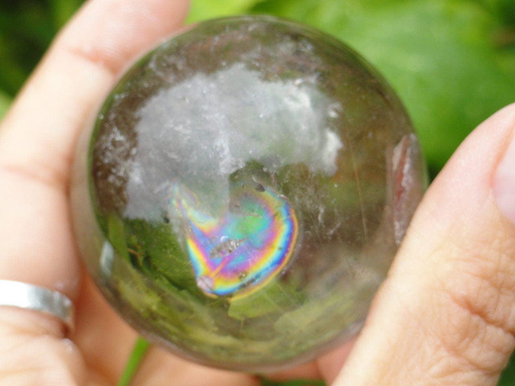Natural CITRINE Shamanic Dream Quartz Sphere With Rutile & Rainbows - Earth Family Crystals