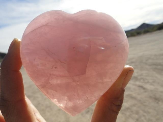 Rose Quartz Puffy Heart Gemstones