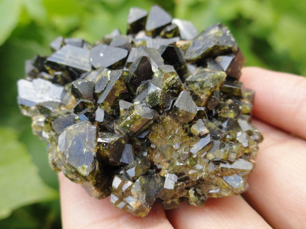 Deep Green EPIDOTE Crystal Cluster From Alaska - Earth Family Crystals