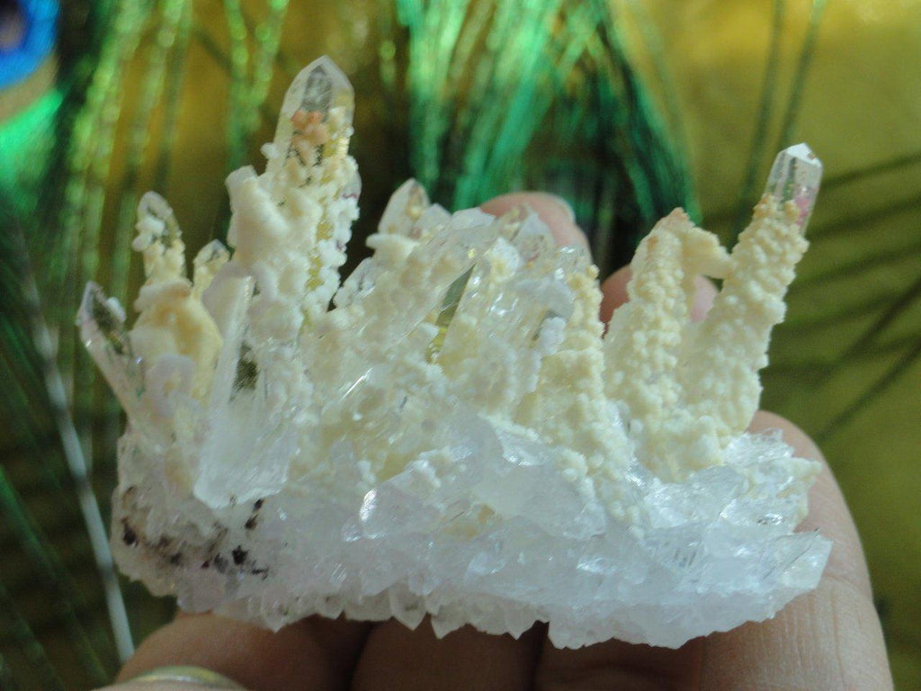 Stunning CLEAR QUARTZ CLUSTER With DOLOMITE Frosting From Krushen Dolmine, Bulgaria - Earth Family Crystals