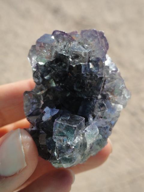 Brilliant Luster!  Cubic Green & Purple FLUORITE CLUSTER from Namibia - Earth Family Crystals