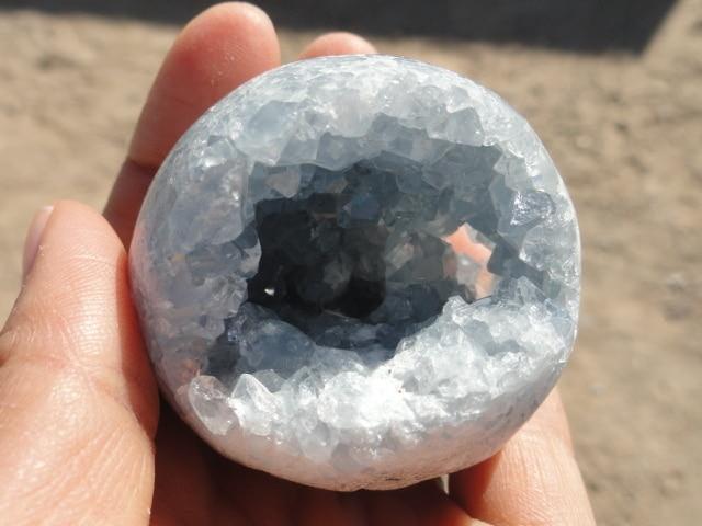 Sweet Blue CELESTITE GEODE SPHERE - Earth Family Crystals