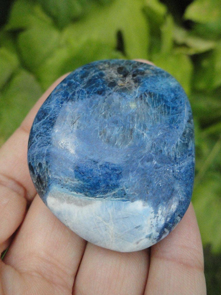 DARK BLUE DUMORTIERITE PALM STONE - Earth Family Crystals