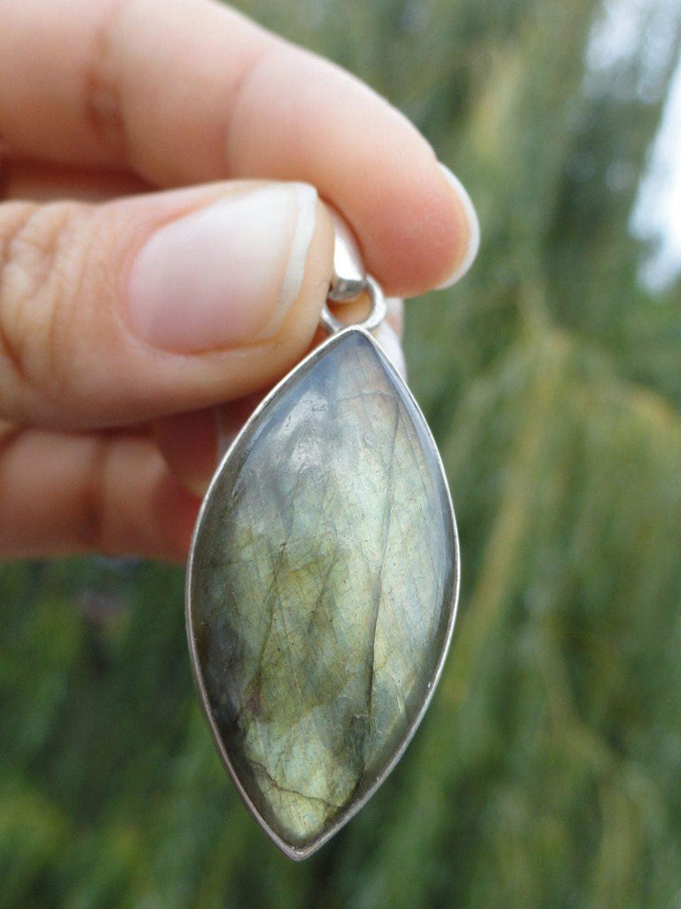 Golden LABRADORITE PENDANT In Sterling Silver (Includes Silver Chain) - Earth Family Crystals