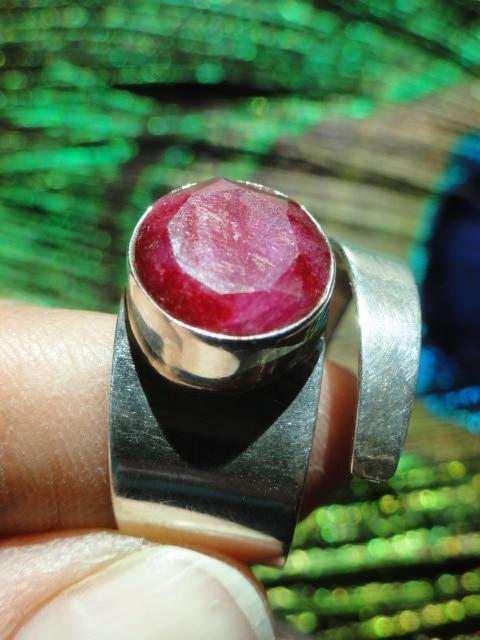 Faceted RUBY RING In Sterling Silver (SIZE 8) - Earth Family Crystals