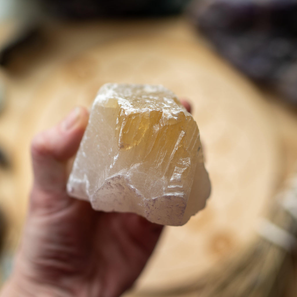 Golden Honey and Ice Calcite ~ Raw Chunky Specimen from Mexico - Earth Family Crystals