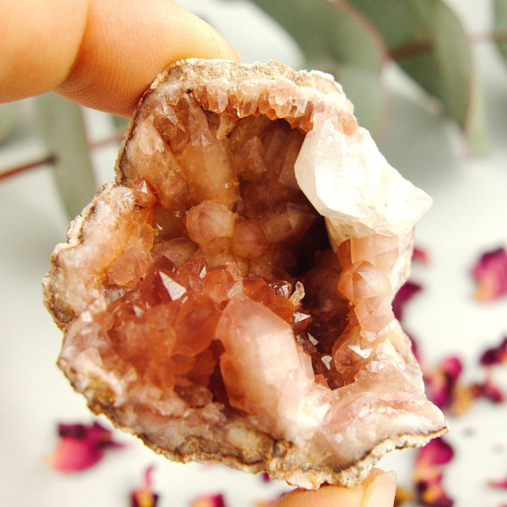 NEW FIND! Pink Amethyst Druzy Points & Clear Calcite Cluster From Patagonia - Earth Family Crystals