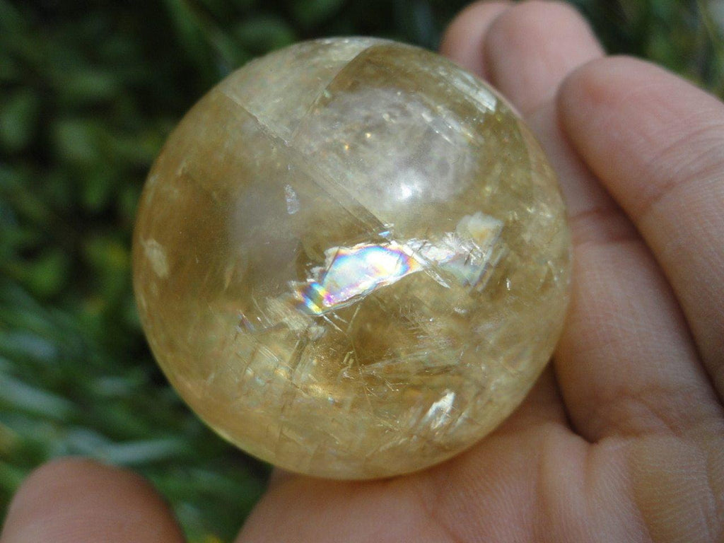 Golden HONEY CALCITE SPHERE - Earth Family Crystals