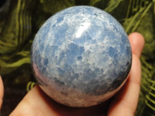 Amazing Large BLUE CALCITE SPHERE* - Earth Family Crystals