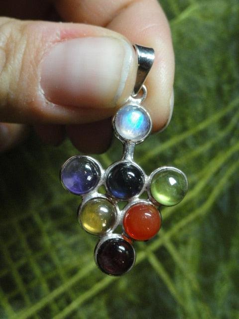 Powerful CHAKRA PENDANT IN STERLING SILVER (INCLUDES SILVER CHAIN) - Earth Family Crystals