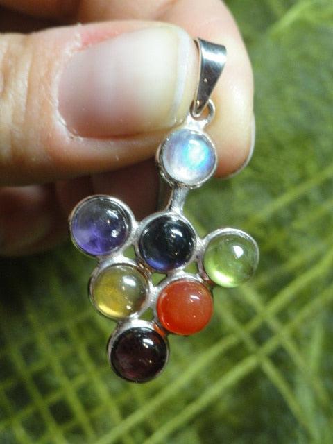 Powerful CHAKRA PENDANT IN STERLING SILVER (INCLUDES SILVER CHAIN) - Earth Family Crystals