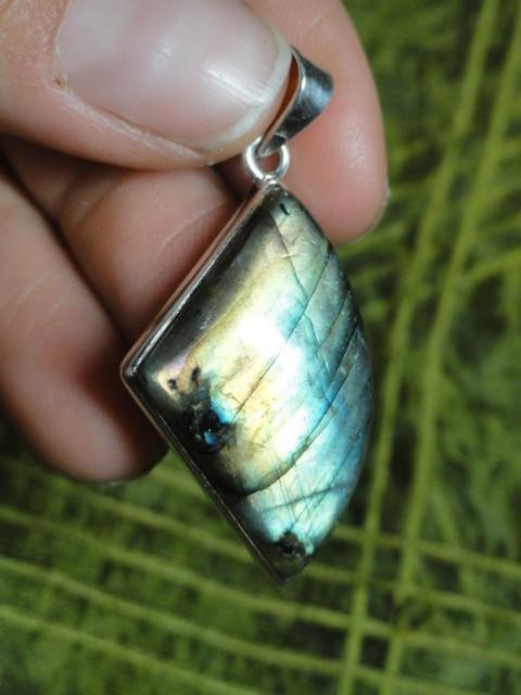 Golden Sea Blue Flash LABRADORITE PENDANT In Sterling Silver* (Includes Silver Chain) - Earth Family Crystals