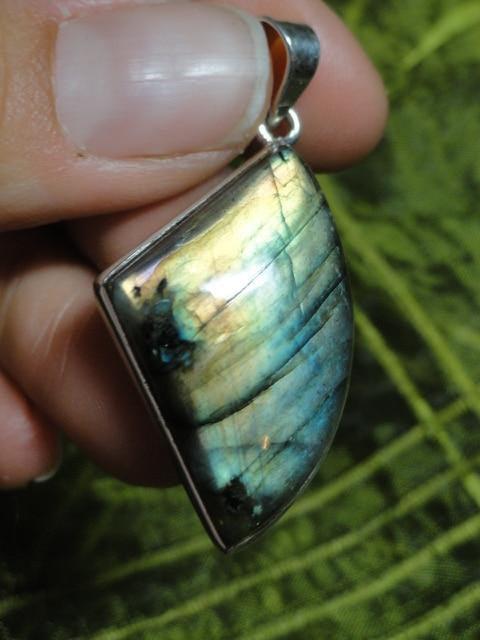 Golden Sea Blue Flash LABRADORITE PENDANT In Sterling Silver* (Includes Silver Chain) - Earth Family Crystals