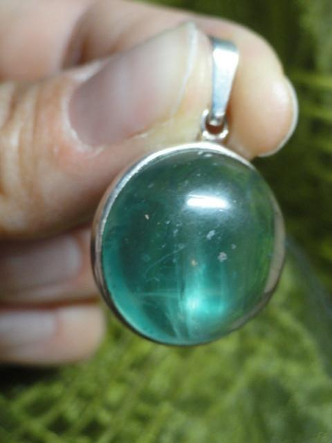 Beautiful GREEN FLUORITE GEMSTONE PENDANT (Includes Silver Chain) - Earth Family Crystals