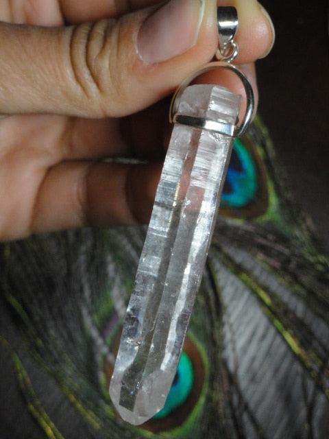 Extreme High Vibration Ice Clear HIMALAYAN QUARTZ POINT PENDANT In Sterling Silver (Includes Free Silver Chain) - Earth Family Crystals