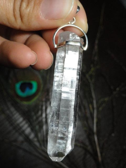 Extreme High Vibration Ice Clear HIMALAYAN QUARTZ POINT PENDANT In Sterling Silver (Includes Free Silver Chain) - Earth Family Crystals