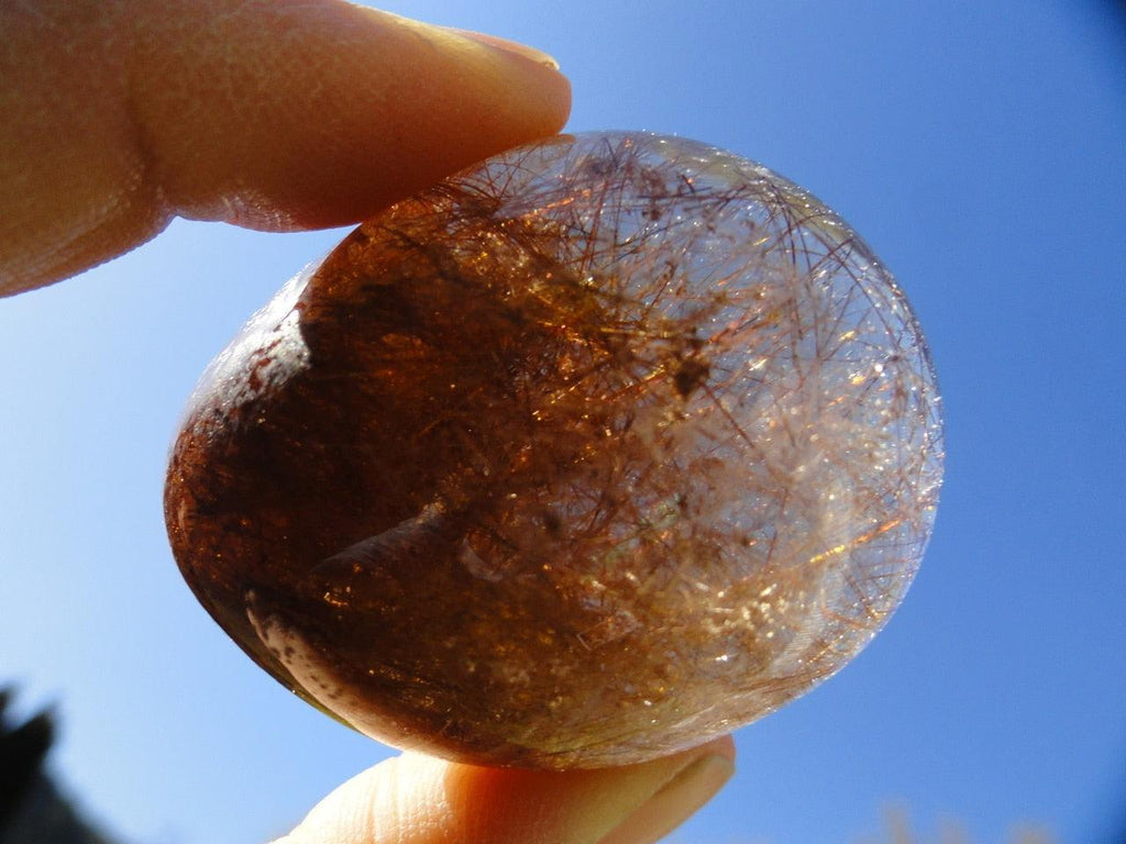 Golden Red RUTILATED QUARTZ SEER STONE From Brazil* - Earth Family Crystals