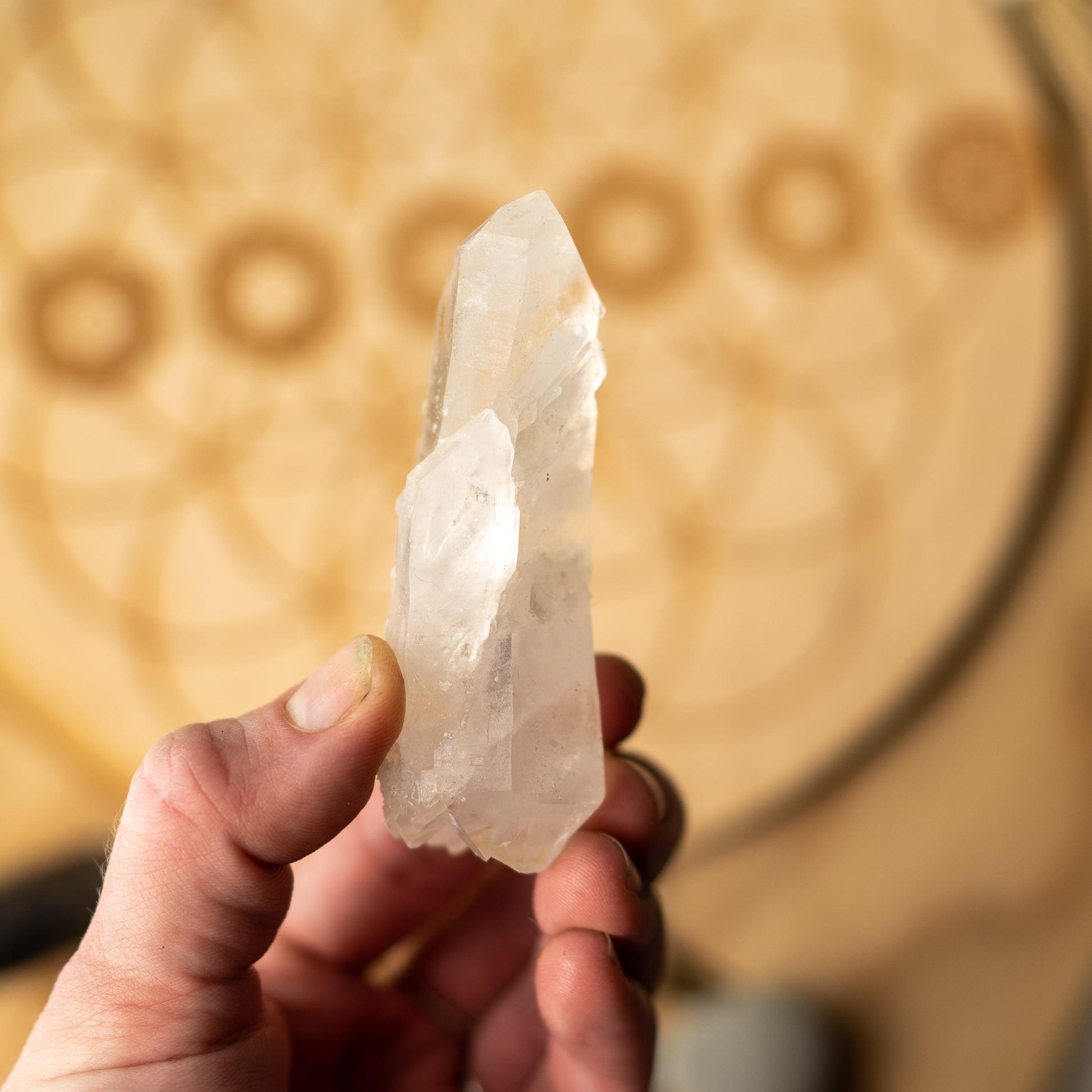 Self Healed, Elestial Natural Double Terminated Clear Quartz Specimen from Brazil~ Unique Wand Shape - Earth Family Crystals