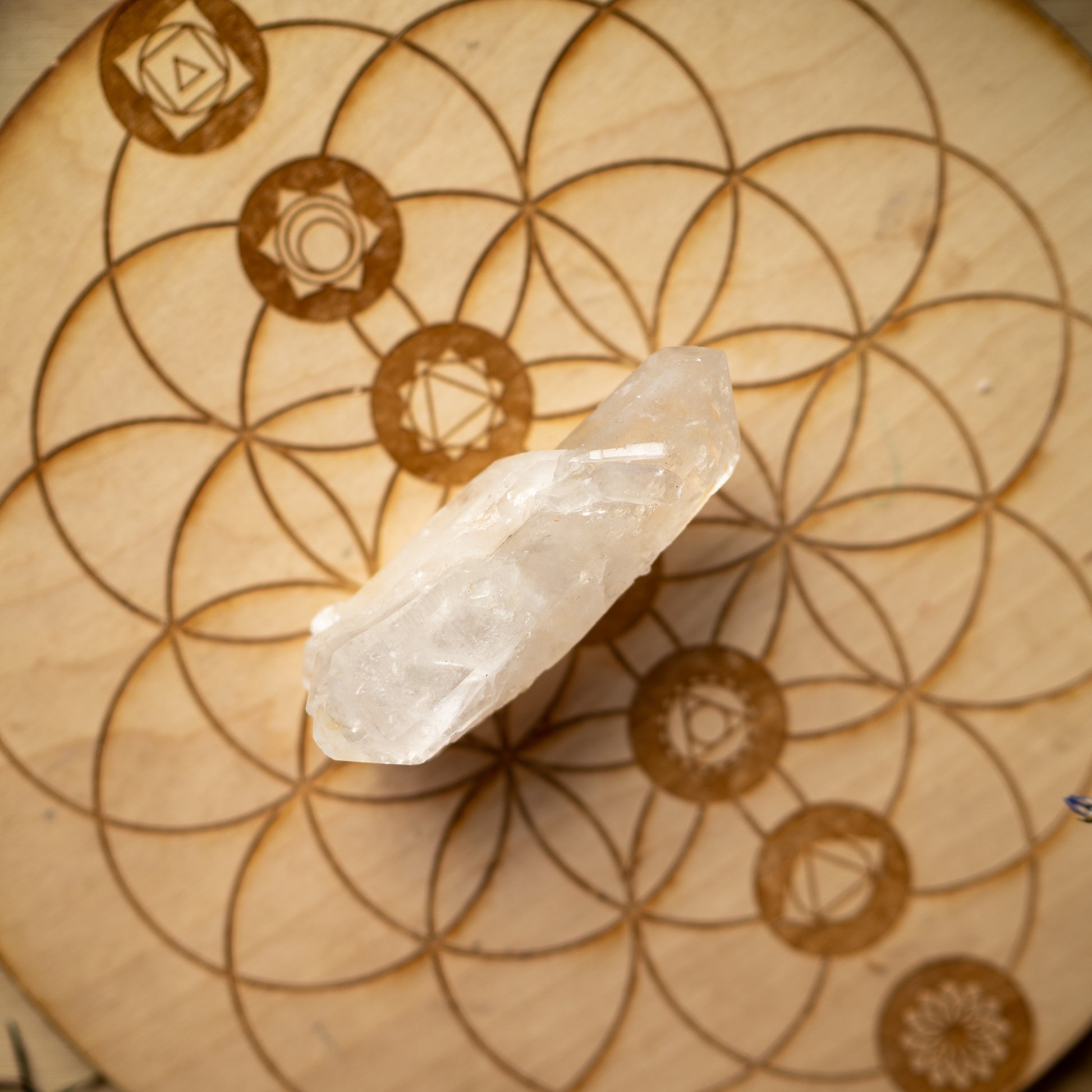 Self Healed, Elestial Natural Double Terminated Clear Quartz Specimen from Brazil~ Unique Wand Shape - Earth Family Crystals