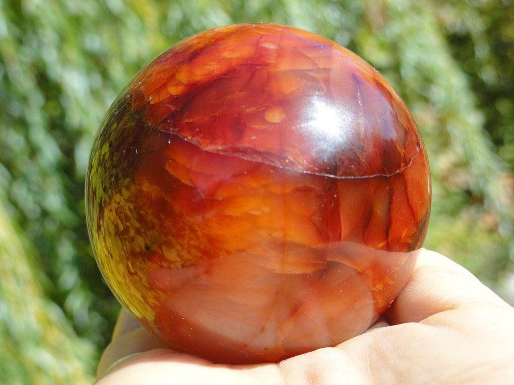 Firey Red CARNELIAN SPHERE - Earth Family Crystals