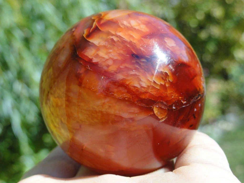 Firey Red CARNELIAN SPHERE - Earth Family Crystals