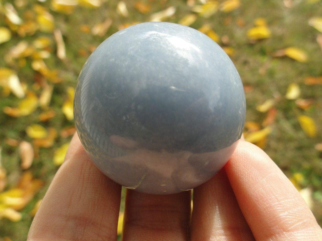 Blue ANGELITE SPHERE - Earth Family Crystals
