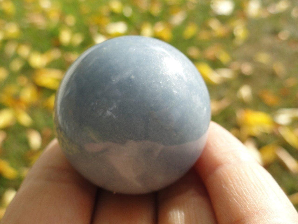 Blue ANGELITE SPHERE - Earth Family Crystals