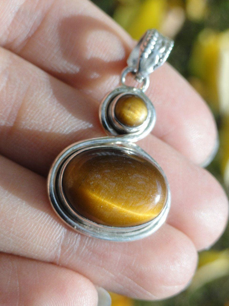 Gorgeous TIGER EYE PENDANT In Sterling Silver (Includes Silver Chain) - Earth Family Crystals