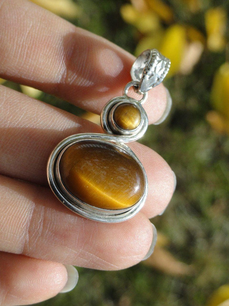 Gorgeous TIGER EYE PENDANT In Sterling Silver (Includes Silver Chain) - Earth Family Crystals