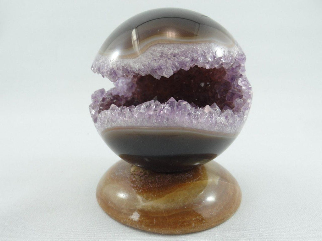 AMETHYST GEODE SPHERE From Uruguay (Includes Agate Stand) ~ Stone of Protection, Purification, Spirituality* - Earth Family Crystals