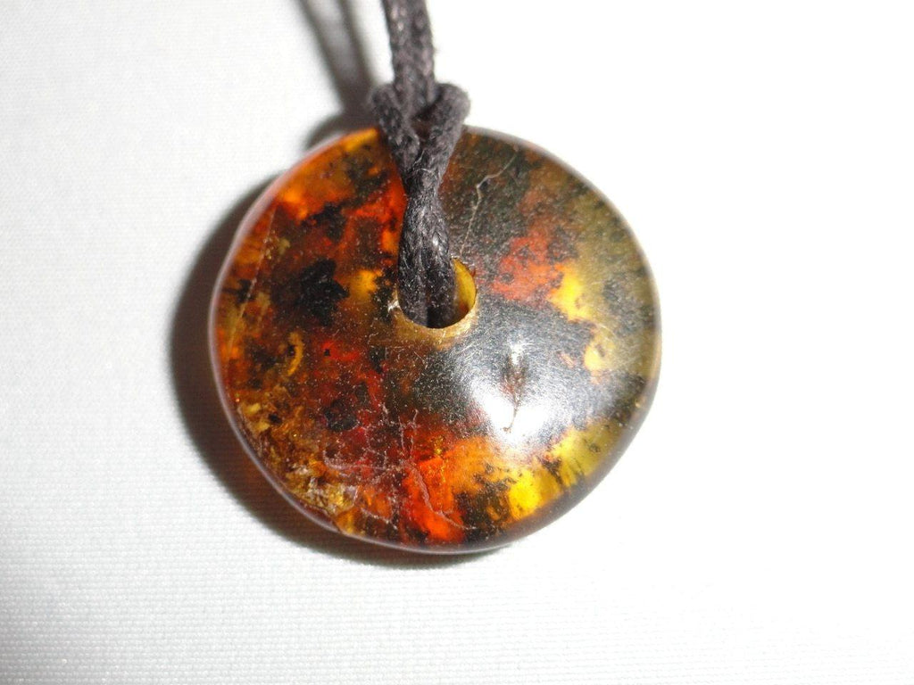 BALTIC AMBER GREEN DONUT  PENDANT~ CALMS NERVES, INCREASES CONFIDENCE & MENTAL CLARITY* - Earth Family Crystals