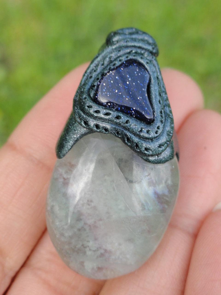 Handmade FLUORITE & BLUE GOLDSTONE PENDANT~ Stone of Healing, Aura Clearing, Mental Abilities** - Earth Family Crystals