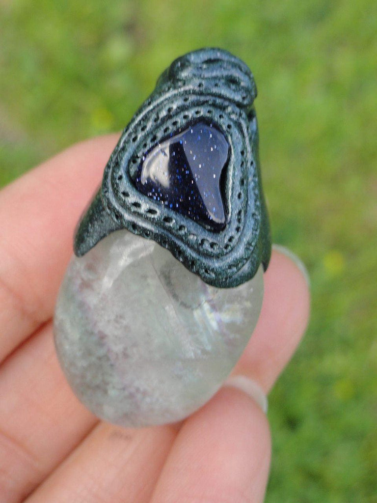 Handmade FLUORITE & BLUE GOLDSTONE PENDANT~ Stone of Healing, Aura Clearing, Mental Abilities** - Earth Family Crystals