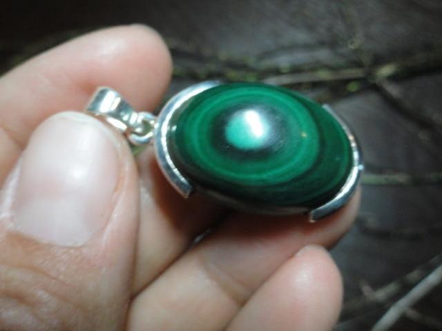 MALACHITE PENDANT In Sterling Silver (Includes Silver Chain) - Earth Family Crystals