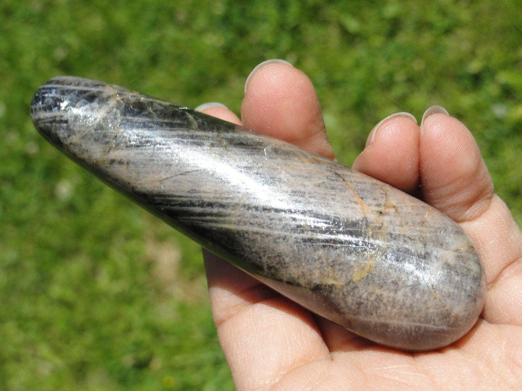 BLACK MOONSTONE WAND~Stone of Protection for Travelers - Earth Family Crystals