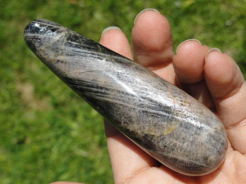 BLACK MOONSTONE WAND~Stone of Protection for Travelers - Earth Family Crystals
