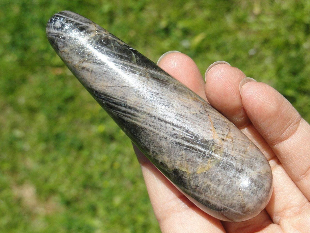 BLACK MOONSTONE WAND~Stone of Protection for Travelers - Earth Family Crystals