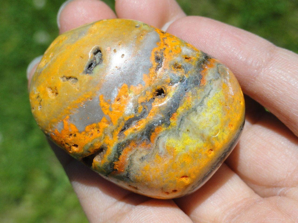 BUMBLE BEE JASPER PALM STONE~ Stone of  Telepathic Communication - Earth Family Crystals