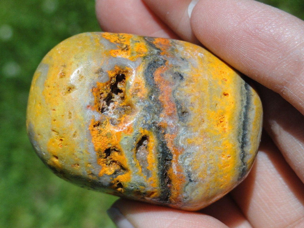 BUMBLE BEE JASPER PALM STONE~ Stone of  Telepathic Communication - Earth Family Crystals