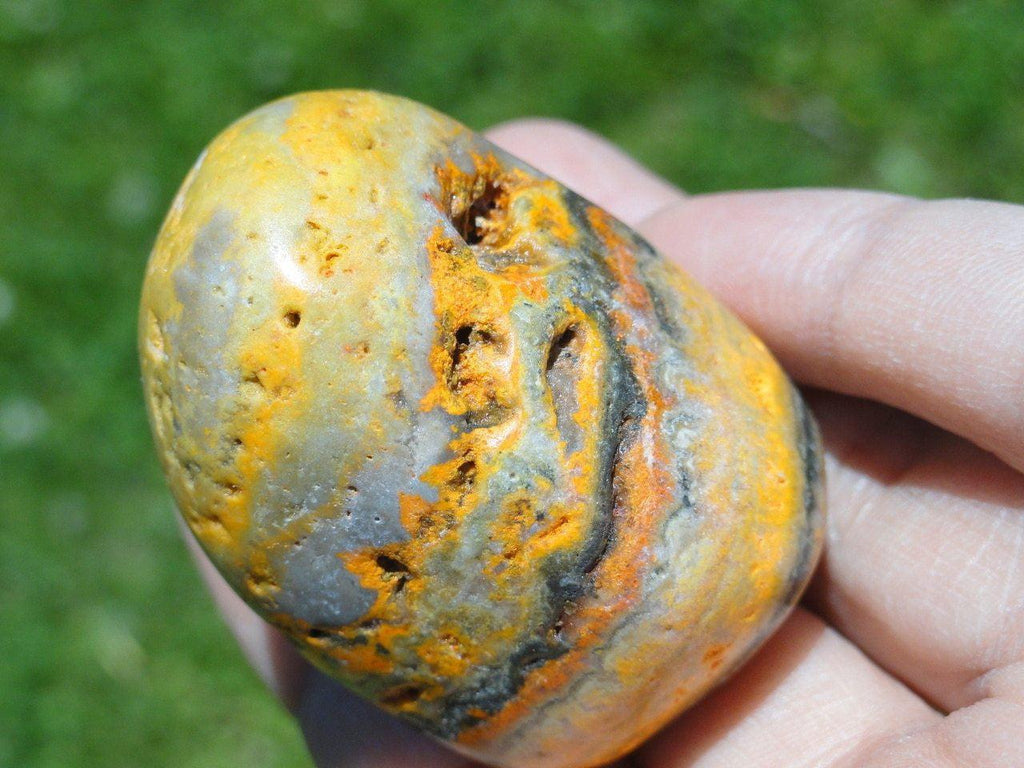 BUMBLE BEE JASPER PALM STONE~ Stone of  Telepathic Communication - Earth Family Crystals