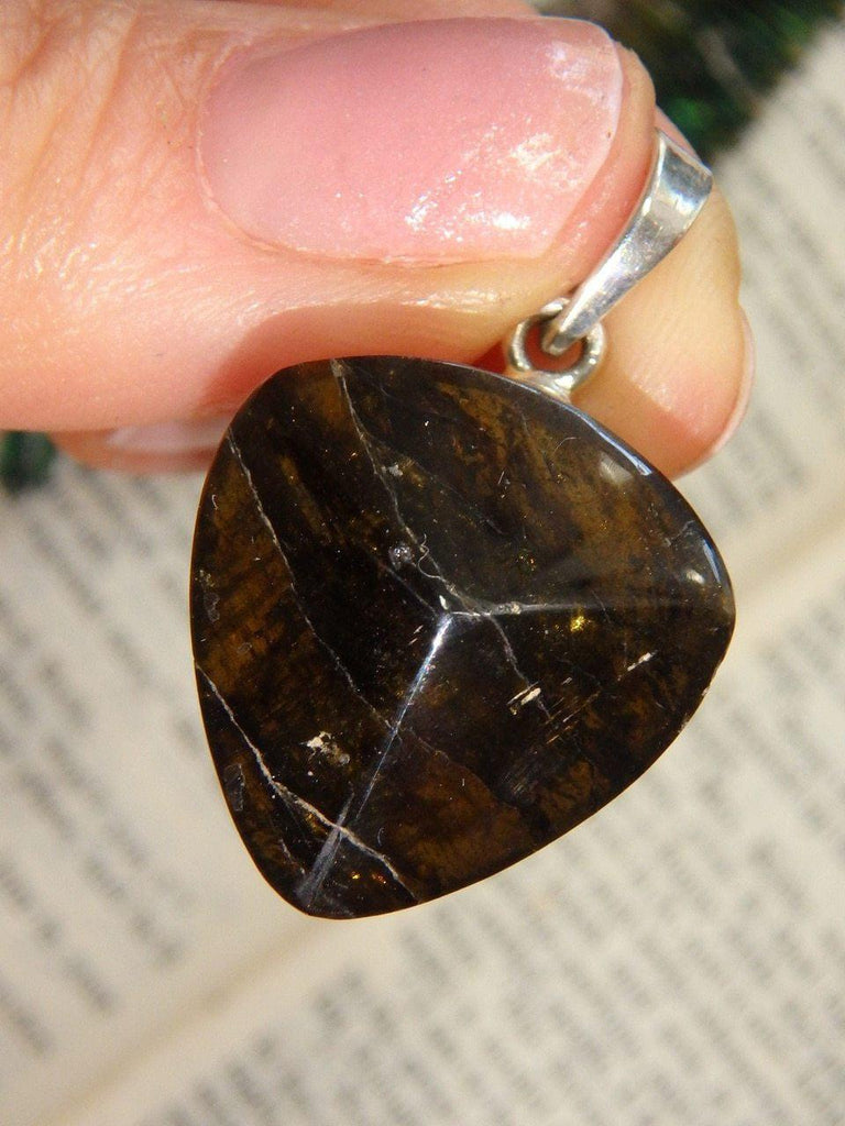 Chocolate Brown Dravite (Brown Tourmaline) Pendant in Sterling Silver (Includes Silver Chain) *REDUCED - Earth Family Crystals
