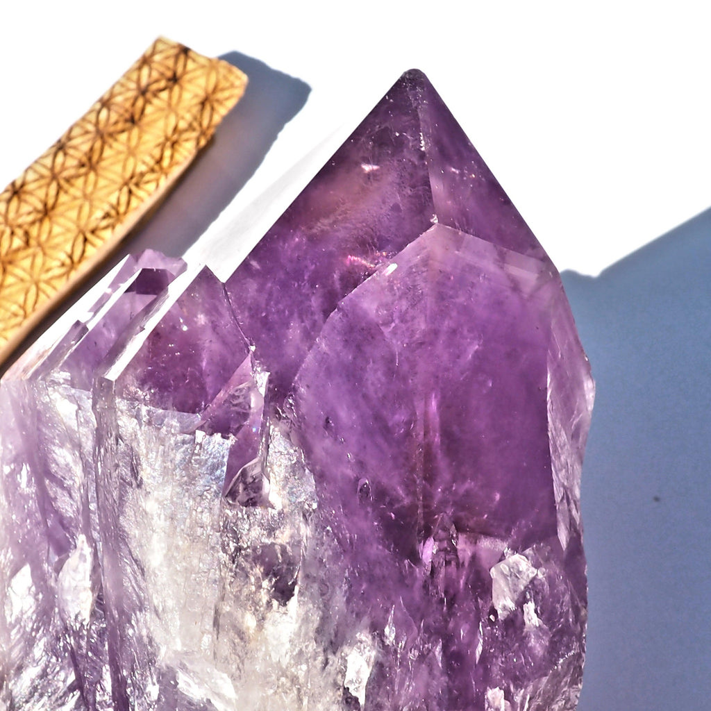 Incredible XL Bolivian Unpolished Elestial Ametrine Standing Display Specimen - Earth Family Crystals