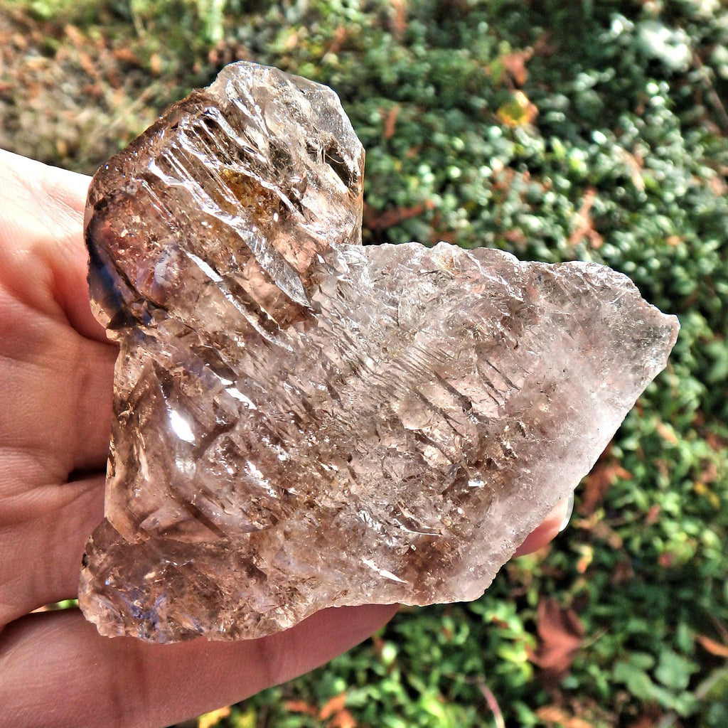 Jagged Heart Shape  Elestial Smoky Quartz From Brazil - Earth Family Crystals