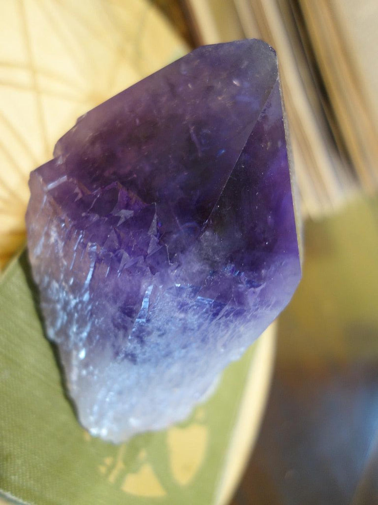 Large Unpolished Deep Purple Bolivian Elestial Amethyst With Phantoms - Earth Family Crystals