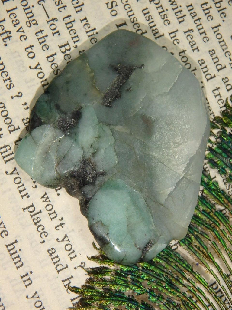 Wonderful Emerald Hand Held Slice Specimen 2 - Earth Family Crystals