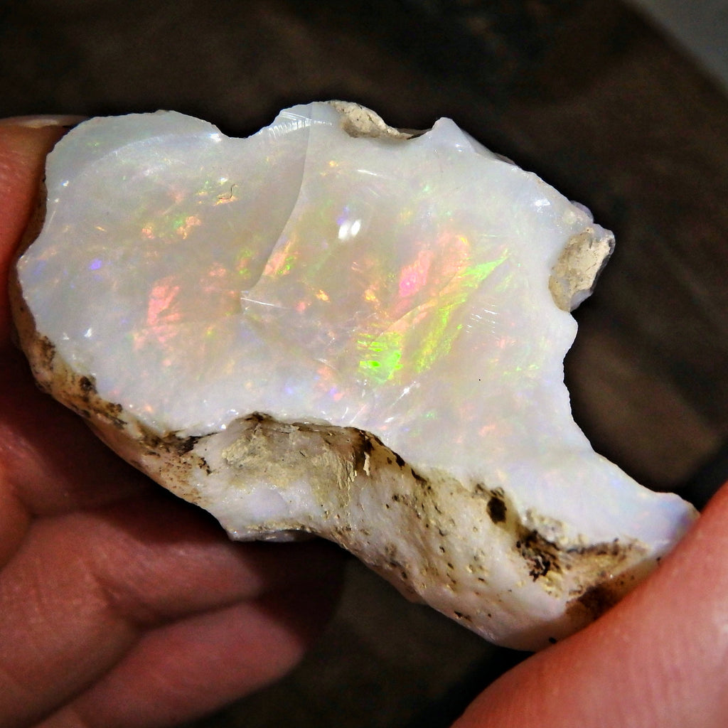 Gorgeous & Colorful Rainbow Flashes Chunky Ethiopian Opal Raw Specimen - Earth Family Crystals