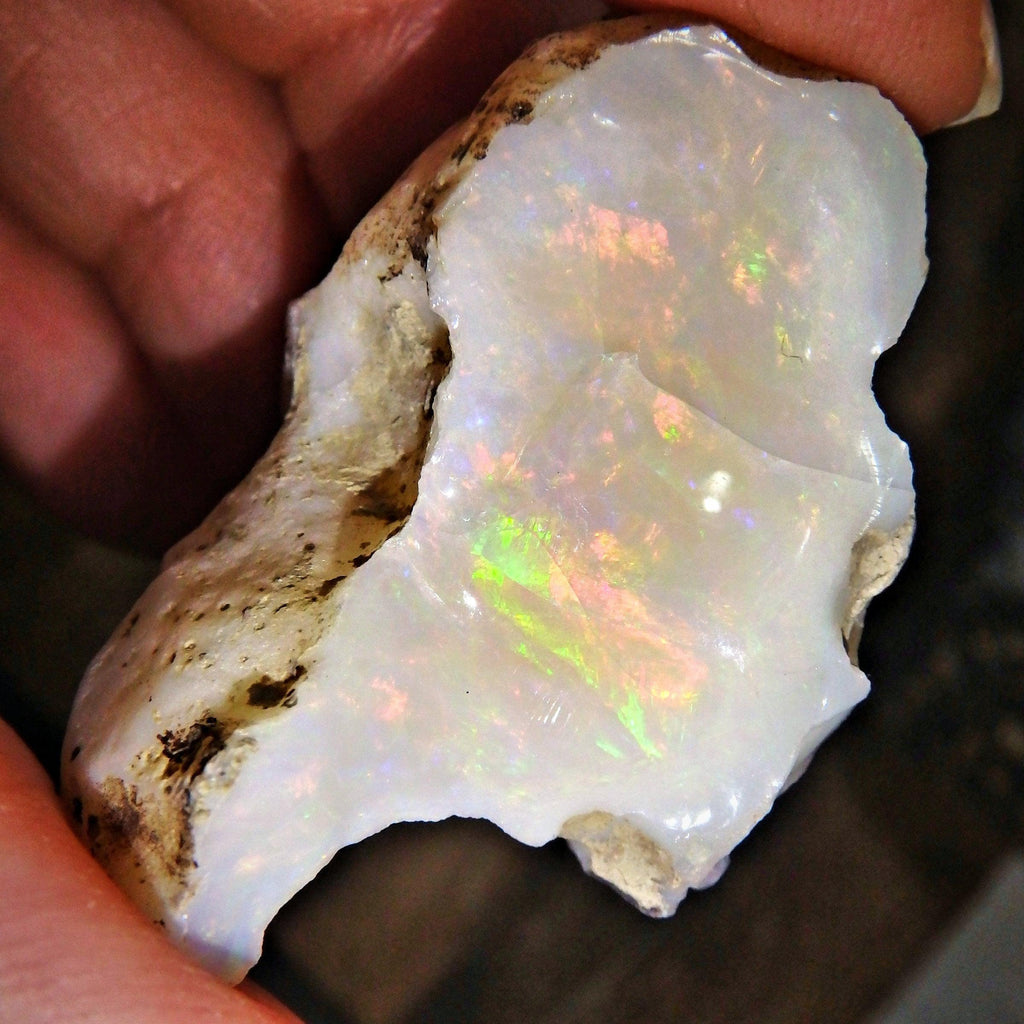 Gorgeous & Colorful Rainbow Flashes Chunky Ethiopian Opal Raw Specimen - Earth Family Crystals